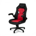 thumbnail image 2 of Poundex Chaise de Bureau en Faux Cuir Noir et Rouge, 2 of 7