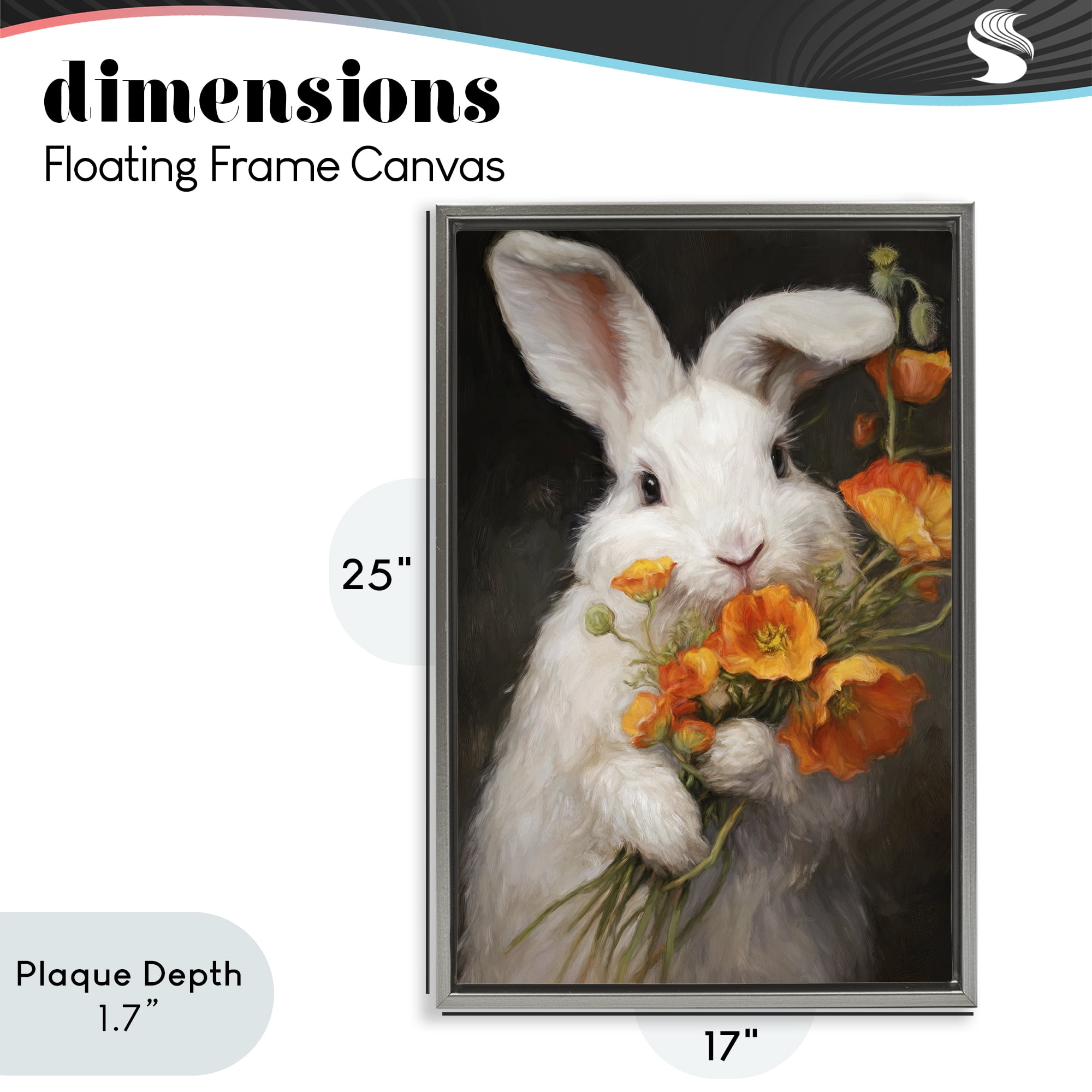 Stupell Industries Floppy Loves Her Poppies Gray Framed Floater Canvas Wall Art, design by Tina LeCour