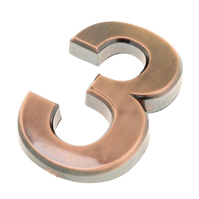 Bronce 5 Cm Puerta Número Habitación Dirección Dirección Oficina Hogar Casa Decorativo Tabulaciones - #3 Sunnimix Letra de bricolaje de dígitos de placa de puerta