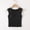 Black, variant on Women's Padded Tank Top with Built-in Bra and Wide Straps Featuring Round Neck Cropped Design Black L