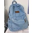 thumbnail image 2 of Gustave Denim Backpack for Women Men Vintage Casual Travel Laptop Backpack Grunge Aesthetic Canvas Jeans Daypack Backpacks College Bookbags Large Capacity, 2 of 8