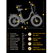 Heybike Ranger 2.0 Electric Bike for Adults, 1400W Peak Motor Foldable Ebike with 600Wh Removable Battery, 20 Fat Tire All-Terrain Electric Bicycle with Front Suspension, UL 2849
