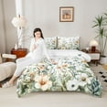 thumbnail image 4 of jejeloiu Rustic Plant Flowers Twin Comforter Sets,White Green Bedding Set For Girls Kids Reversible 2 Pieces, 4 of 8