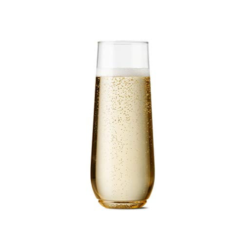 TOSSWARE Flûte en Plastique recyclable champagne Sans Tige, Incassable et Sans Bpa