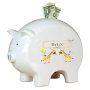 My Bambino Asymmetrical Pig Piggy Banks & Money Jars White/Yellow