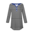 thumbnail image 4 of Fznquz Black Womens T Shirts 3/4 Sleeve Loose Fit Tunics Tops V Neck Striped Button Clothes for Women,L, 4 of 5