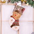 thumbnail image 5 of 3 uds decoraciones navideñas rejilla calcetín navideño colgante Santa Claus muñeco de nieve alce bolsa de regalo 42*26*22cm, 5 of 5