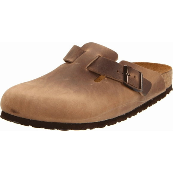 Zueco clásico con forma de arco Boston de Birkenstock, piel marrón tabaco, 46 EU