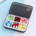 thumbnail image 2 of Pill Organizer - Portable Pill Box Small Pill Container for Purse or Pocket, Excellent Pill Storage Case (Gray, 6 Compartment), 2 of 6