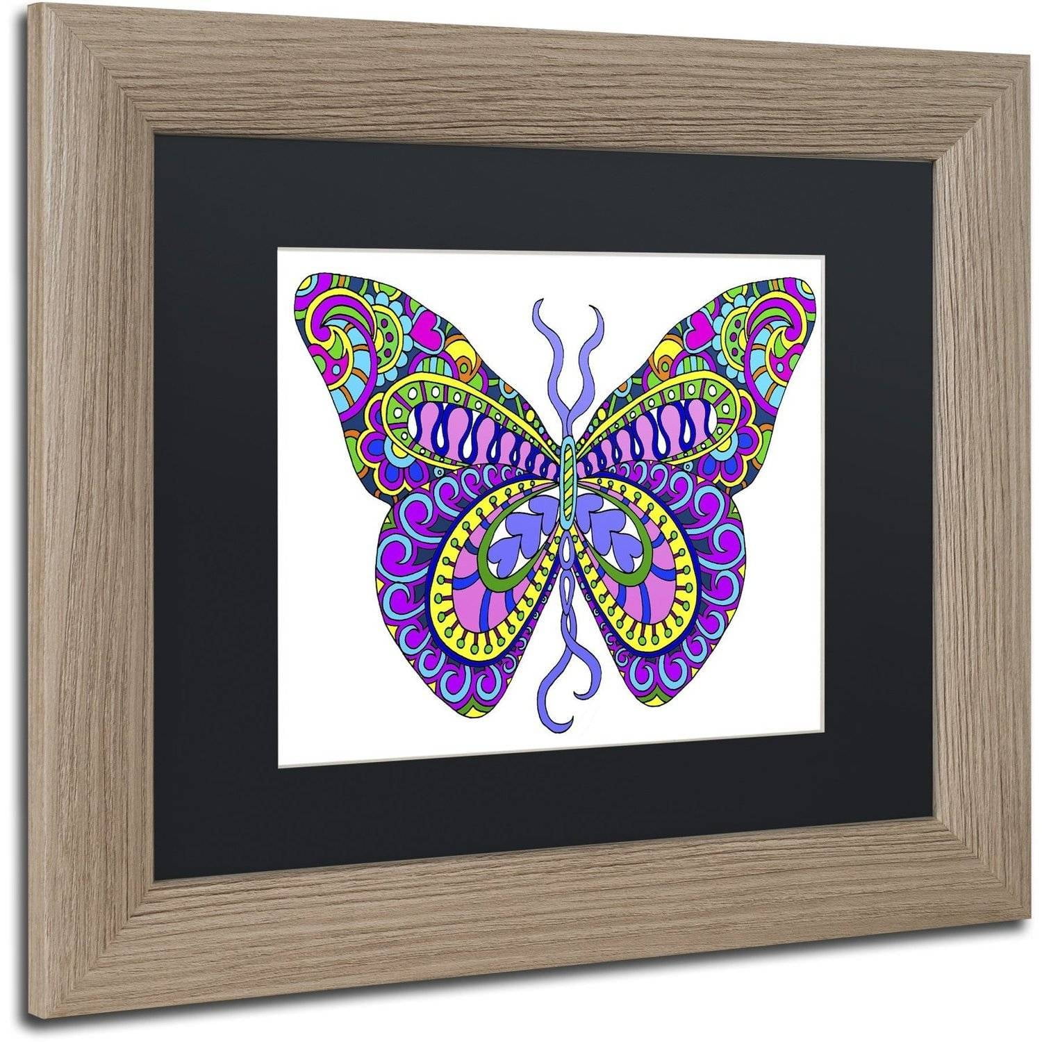 Trademark Fine Art "Bashful Garden Butterfly Blooming" Canvas Art by Kathy G. Ahrens, Black Matte, Birch Frame