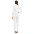 thumbnail image 2 of Manyakai Women's Turtleneck Full Bodycon Jumpsuit Bodysuit Long Sleeve Stretchy Skinny Rompers White S, 2 of 6