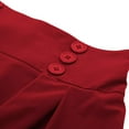 thumbnail image 4 of yueewhu Women's Vintage High Waist Pleated Midi A-Line Skirt with Pockets (Red, XL), 4 of 7