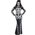 thumbnail image 1 of Medianoche Más Halloween Horror Vampiro Esqueleto Disfraz Vestido Largo Fancy Outfit, 1 of 4