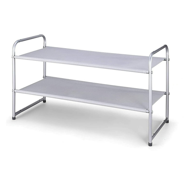 2-Tier Tubular Metal Shoe Rack