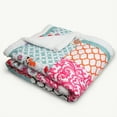 thumbnail image 3 of Lush Decor Turquoise Blue, White Throw, 50" x 60", 3 of 3