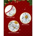 thumbnail image 6 of Spring Floral Christmas Tree Skirt 36 Inches Large Christmas Skirt Tree, White Daisy Eucalyptus Leaves Checkered Tree Skirt Christmas Decorations for Fireplace Party Holidays Indoor Outdoor, 6 of 7