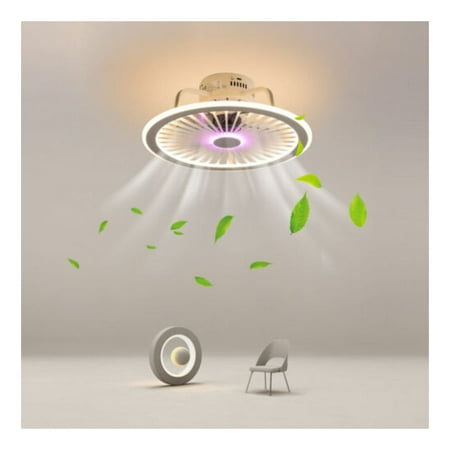 

WANCQ Modern Invisible Ceiling Fan Light 3-Color Dimmable LED Chandelier Lamp W/