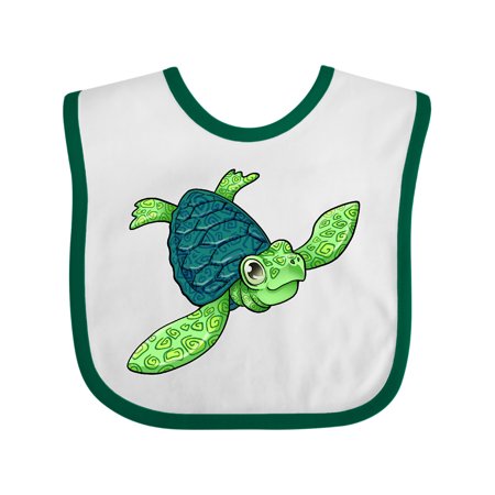 

Inktastic Sea Turtle with swirls Gift Baby Boy or Baby Girl Bib