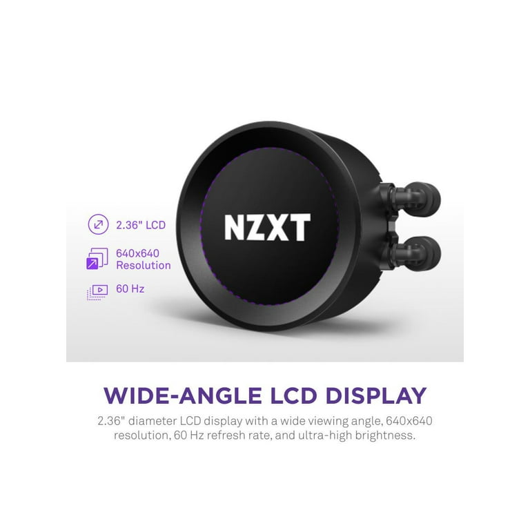 NZXT Kraken 240 120mm Fans + AIO 240mm Radiator Liquid Cooling System with  1.54 LCD Display and F Series Fans Black RL-KN240-B1 - Best Buy
