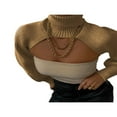 thumbnail image 4 of Pull Femme Col Haut Manches Longues Bouffantes Tricot, 4 of 6