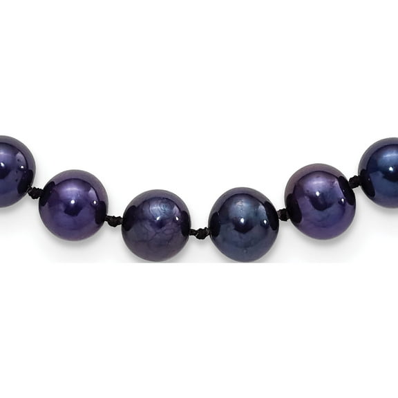 Sterling Silver Rhodium-Plated 6-7mm Black Fwc Pearl Necklace Made In Canada qh5154-16