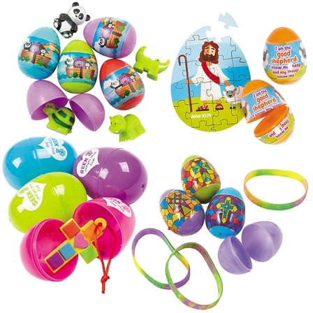Faith-Filled Easter Egg Kit 3" Bulk 72 Pc