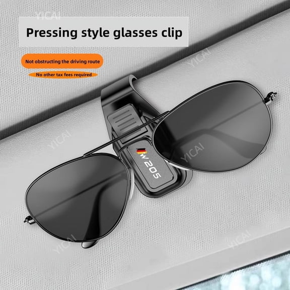 For Mercedes Benz W205 Press type Sunglasses Holder Card Case Multifunction Car Sun Visor Glasses Clip ABS Resin Eyeglasses Clip