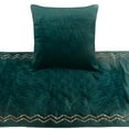 thumbnail image 2 of King Queen Twin Teal Blue Decorative Twin 53"x18" Bed Runner without Pillow Cover, Quilted & Crystals Bed Scarf on Velvet fabric - Teal Diamond Symphony, 2 of 3