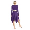 thumbnail image 3 of iiniim Women Liturgical Dancewear Long Sleeve Praise Dance Tunics with Wide Leg Baggy Pants Purple XL, 3 of 7