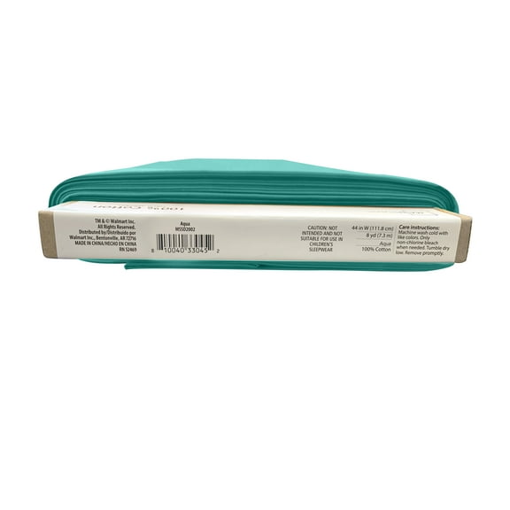 Mainstays 100% Cotton Solid Aqua, Quilt Crafts Fabric Cut By The Yard.