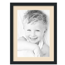 ArtToFrames 17x23" Matted Picture Frame with 13x19" Single Mat Photo Opening Framed in 1.25" Satin Black and 2" French Creme Mat (FWM-3926-17x23)