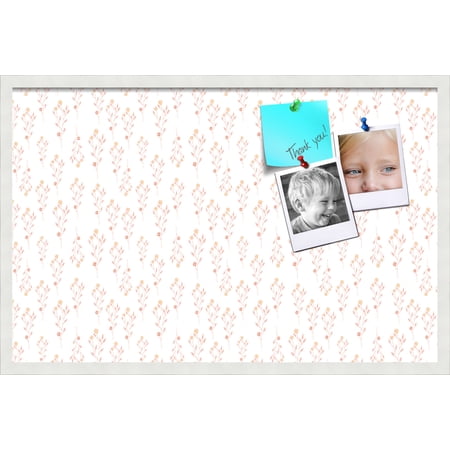 PinPix 34x22 Custom Cork Bulletin Board Vintage Botanical Pink Poster Board Has a Fabric Style Canvas Finish Framed in Vintage Botanical Pink by ArtToFrames (PinPix-1596)