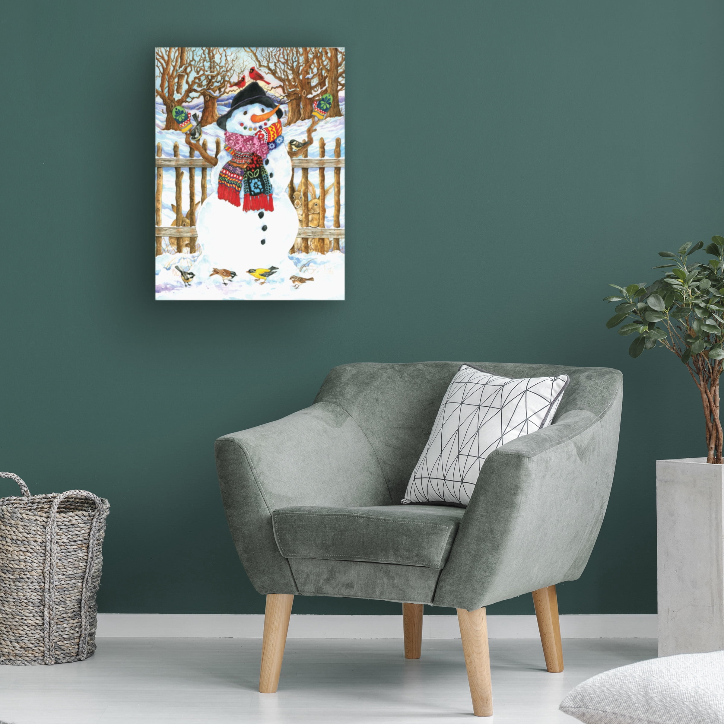 Wendy Edelson 'Winter Snowman' Canvas Art