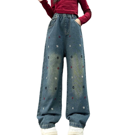 LNMQLPDBS Teen Pants Fun Pants Teen Girls Jeans Girls White Sweatpants Kids Athletic Pants Clothes Girls Girl Clothes Size 16-18 Big Girls Plus
