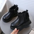 thumbnail image 2 of Gvdentm Kids Winter Boots for Girls Waterproof No Tie Kids Snow Boots for Boys and Girls Insulated Winter Lined Snow Boots Boys Work Boots(Black,6), 2 of 6