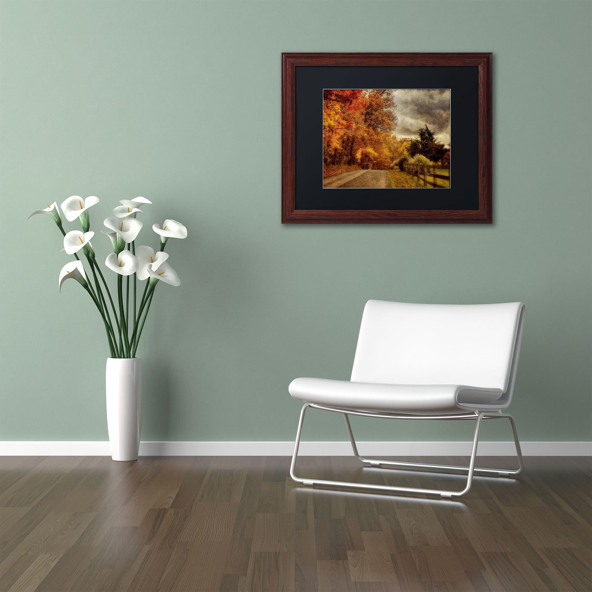 Trademark Fine Art "And the Seasons They Go Round and Round" Canvas Art by Lois Bryan, Black Mat, Wood Frame