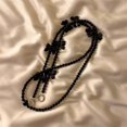 thumbnail image 1 of Time Crossbody Pearl Bow Heart Long Chain Suitable For Phone Case Hanging Rope single Shoulder Hanging Rope Decoration black Other, 1 of 6
