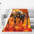 thumbnail image 1 of Balery Honeybee On Vibrant Flower Manta de Felpa Suave y Acogedora – Cobija de Franela Aterciopelada para Cama, Lavable y Cálida para Sofá, Mascotas, Transpirable-60"x50", 1 of 7