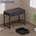 thumbnail image 3 of 32 Inch Compact Computer Desk with 2 Drawers – Marble Finish, Rectangular Casual Style, 3 of 6
