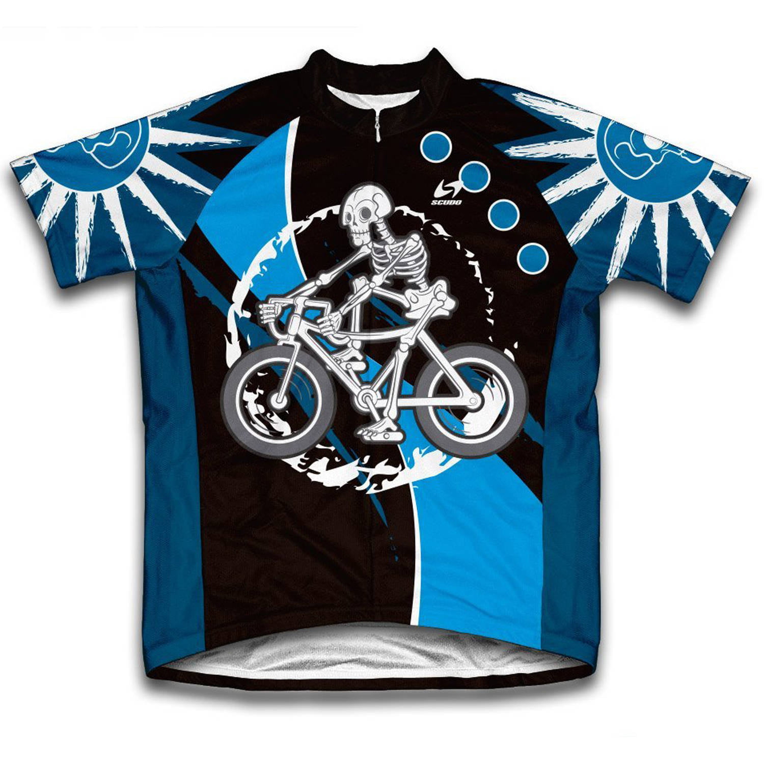 Mens Cycling Jerseys Suits Short Sleeve Bike Clothing Kit Skeleton Design Medium 