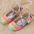 thumbnail image 6 of Huanglei Girls' And Toddlers' Sandals With Rainbow Rubber Soles. Suitable For Young Children. Glittering High Heeled Girls' Formal Dress Sandals., 6 of 6