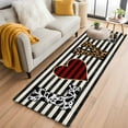 thumbnail image 2 of Valentine's Day Washable Area Rug&nbsp;2x6ft Love Heart Leopard Print Black Beige Striped Soft Rectangle&nbsp;Rugs for Living Room, Non Slip Carpet for Bedroom&nbsp;Entryway Dining Room, 2 of 9