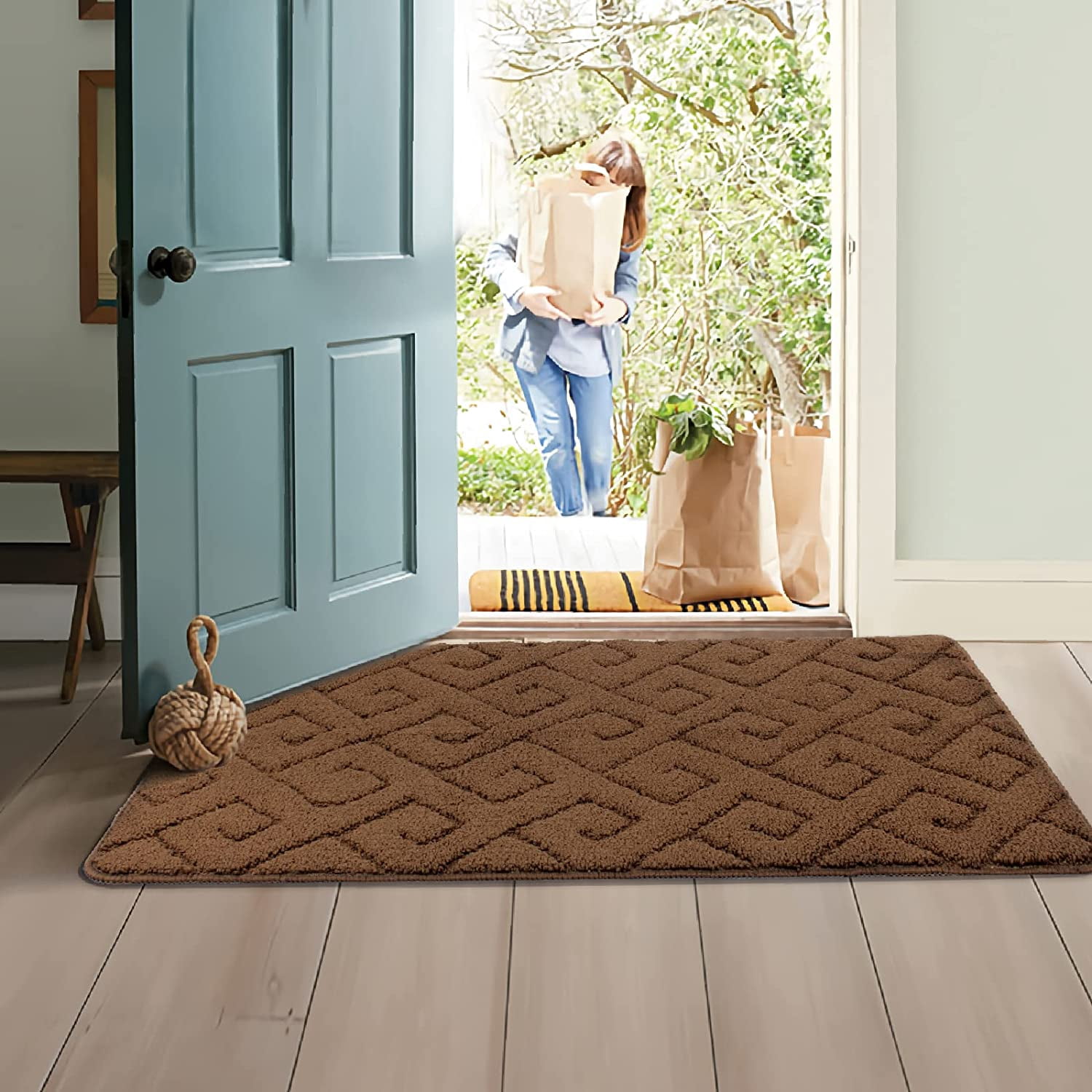 Walensee Indoor Doormat, Front Door Mat for Entrance, 32"x48" Brown