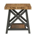 thumbnail image 3 of Weston Home Westyn Rustic X Base Wood End Table with Shelf, Oak, 3 of 4