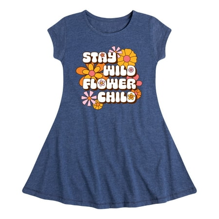 

Instant Message - Stay Wild Flower Child - Toddler & Youth Girls Fit & Flare Dress