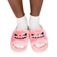 thumbnail image 5 of Honeeladyy Halloween Slippers Soft Plush Cozy Open Toe Women Indoor Or Outdoor Fuzzy Shoes Gifts For Girls Ladies Women Pink Clearance under 5$, 5 of 6