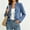 Light Blue-21, variant on LIBRCLO Womens Jean Jacket Long Sleeve Ruffle Peplum Denim Jackets Fall Lightweight Open Front Cardigan Outerwear