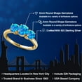 thumbnail image 2 of Gem Stone King 18K Yellow Gold Plated Silver Simulated Blue Opal Engagement Ring for Women | 0.84 Cttw | Round Cabochon 6MM | Gemstone October Birthstone | Size 8, 2 of 6