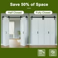 thumbnail image 5 of 25'' x 84'' Bifold Barn Doors and Hardware Included, White Smooth Paintable Pre-assembled Solid Core Panels & Bi-fold Barn Door Hardware Kit, H Frame-Fit Max Opening 24in x 84in, 5 of 9