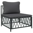 thumbnail image 3 of vidaXL 9 Piece Garden Lounge Set with Cushions Anthracite Steel, 3 of 5